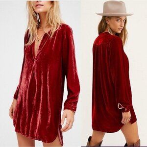 Free People x CP Shades Jacey Red Velvet Tunic